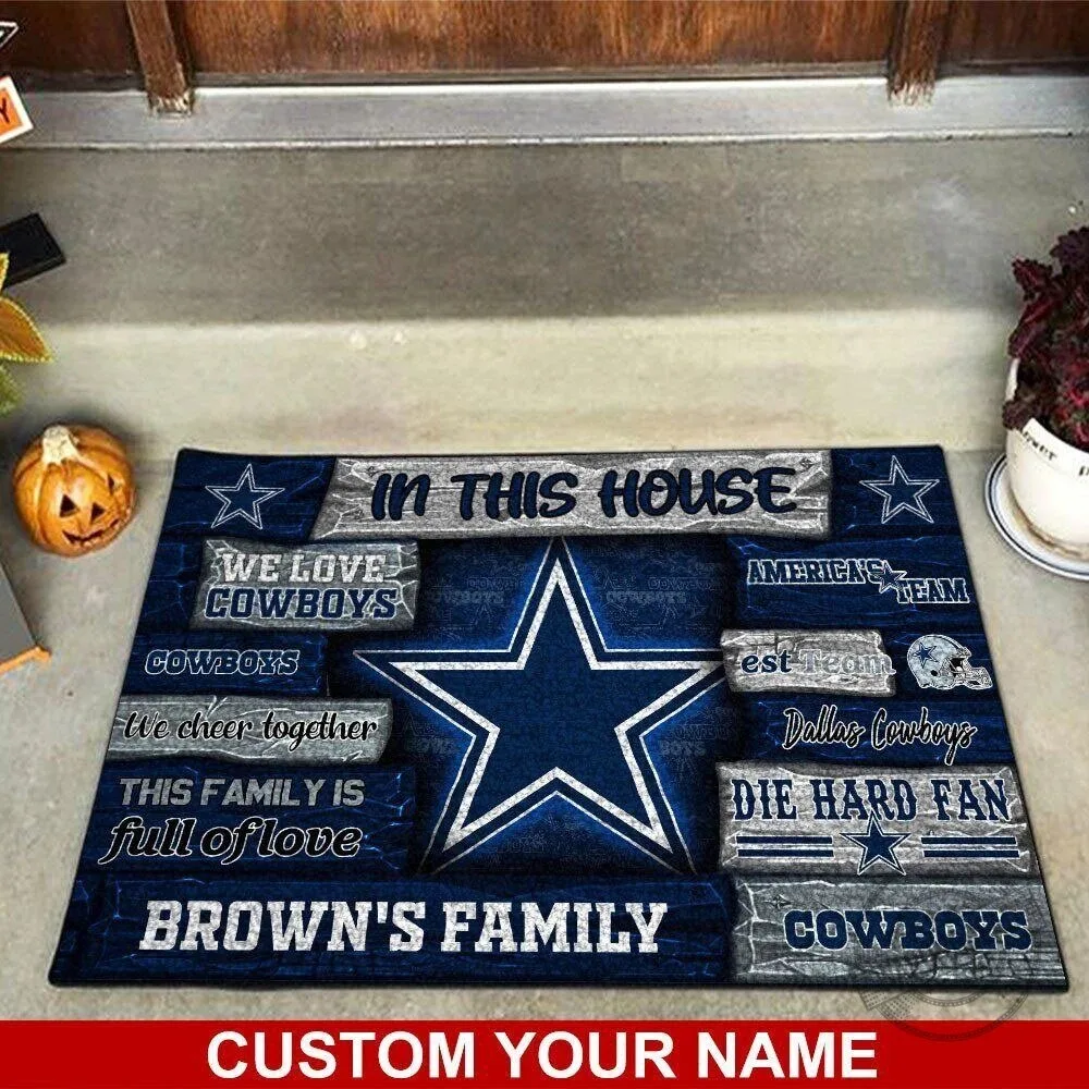 Dallas Cowboys America's Team Custom Die Hard Fan Family Doormat
