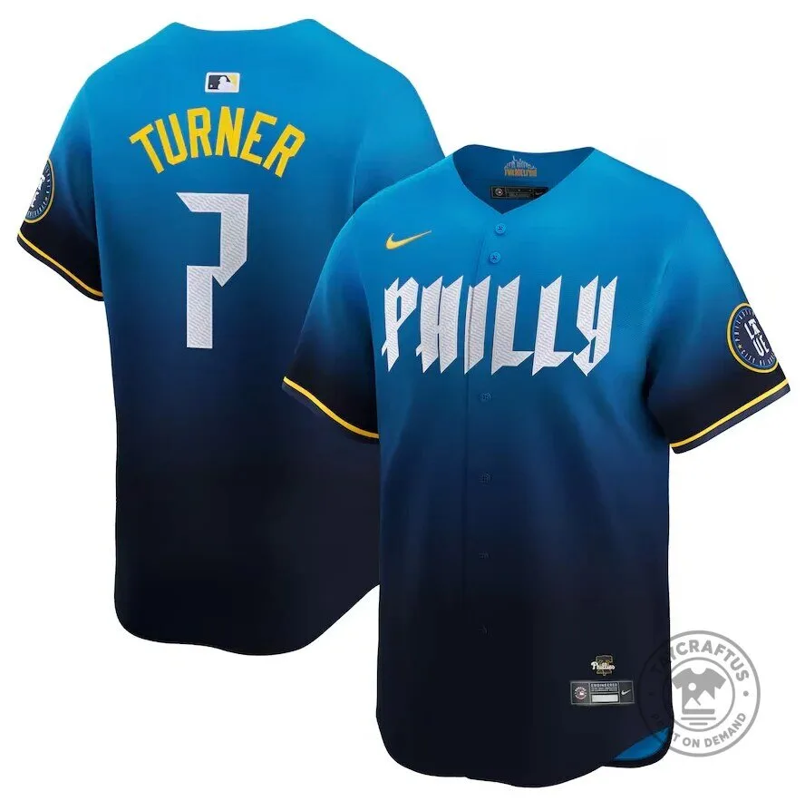 Philadelphia Phillies Trea Turner City Connect 2024 Baseball Jersey 1 Philadelphia Phillies Trea Turner City Connect 2024 Baseball Jersey