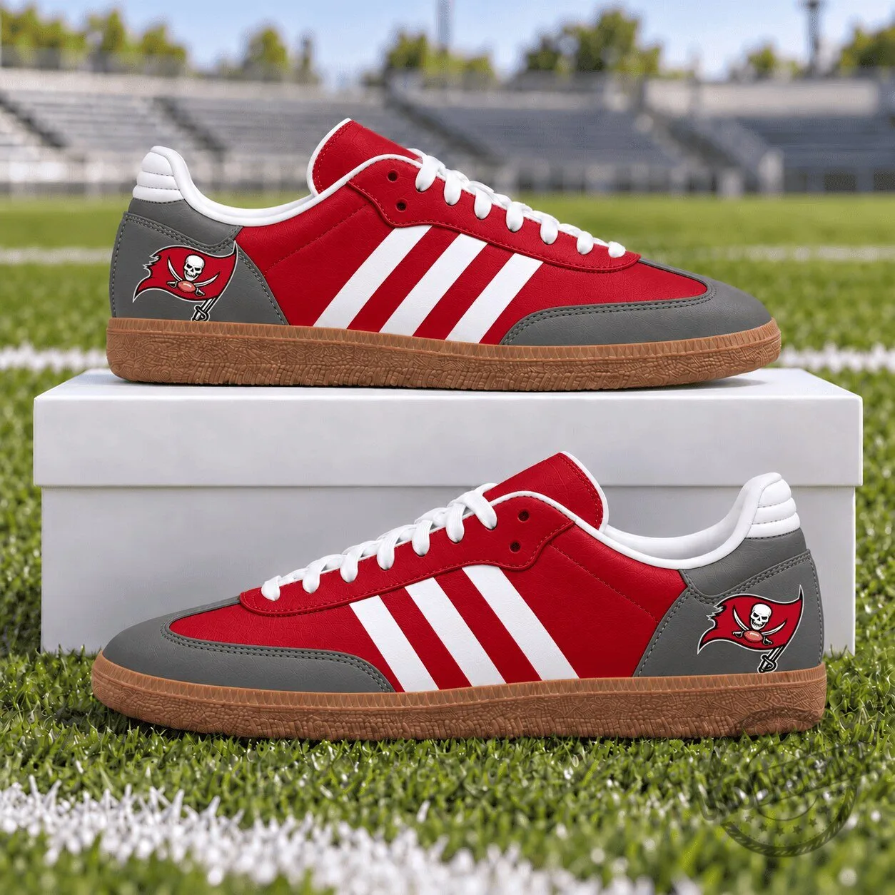 Tampa Bay Buccaneers Football Team Red Stripes Sneakers Shoes
