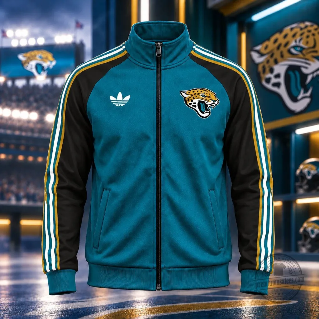 Jacksonville Jaguars Adidas Vintage Stripe Track Jacket Jacksonville Jaguars Adidas Vintage Stripe Track Jacket