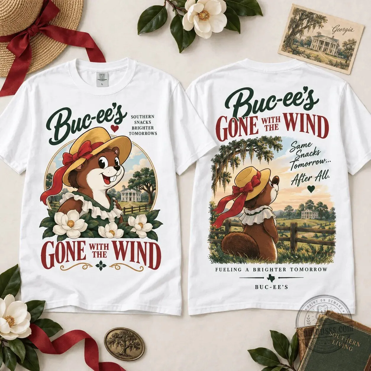 Southern Snacks Brighter Tomorrows T-Shirt by Buc-ee's Gone With The Wind 2 Southern Snacks Brighter Tomorrows T-Shirt by Buc-ee