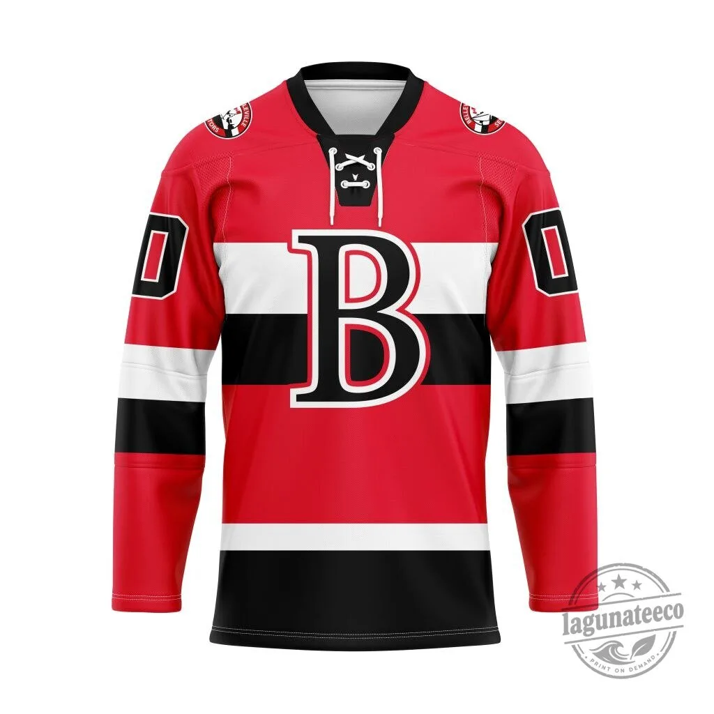 Belleville Senators Personalized Red and Black Hockey Jersey