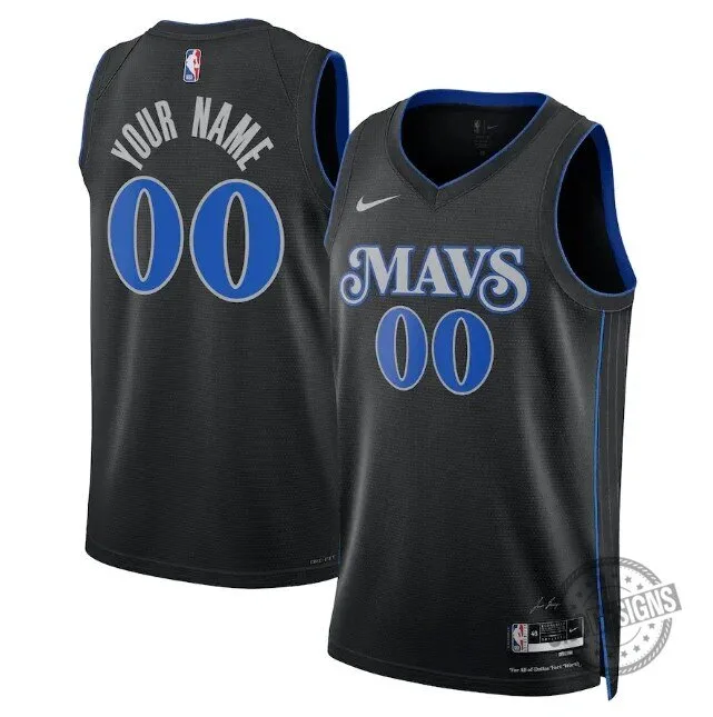 Dallas Mavericks City Edition Black Custom Basketball Jersey