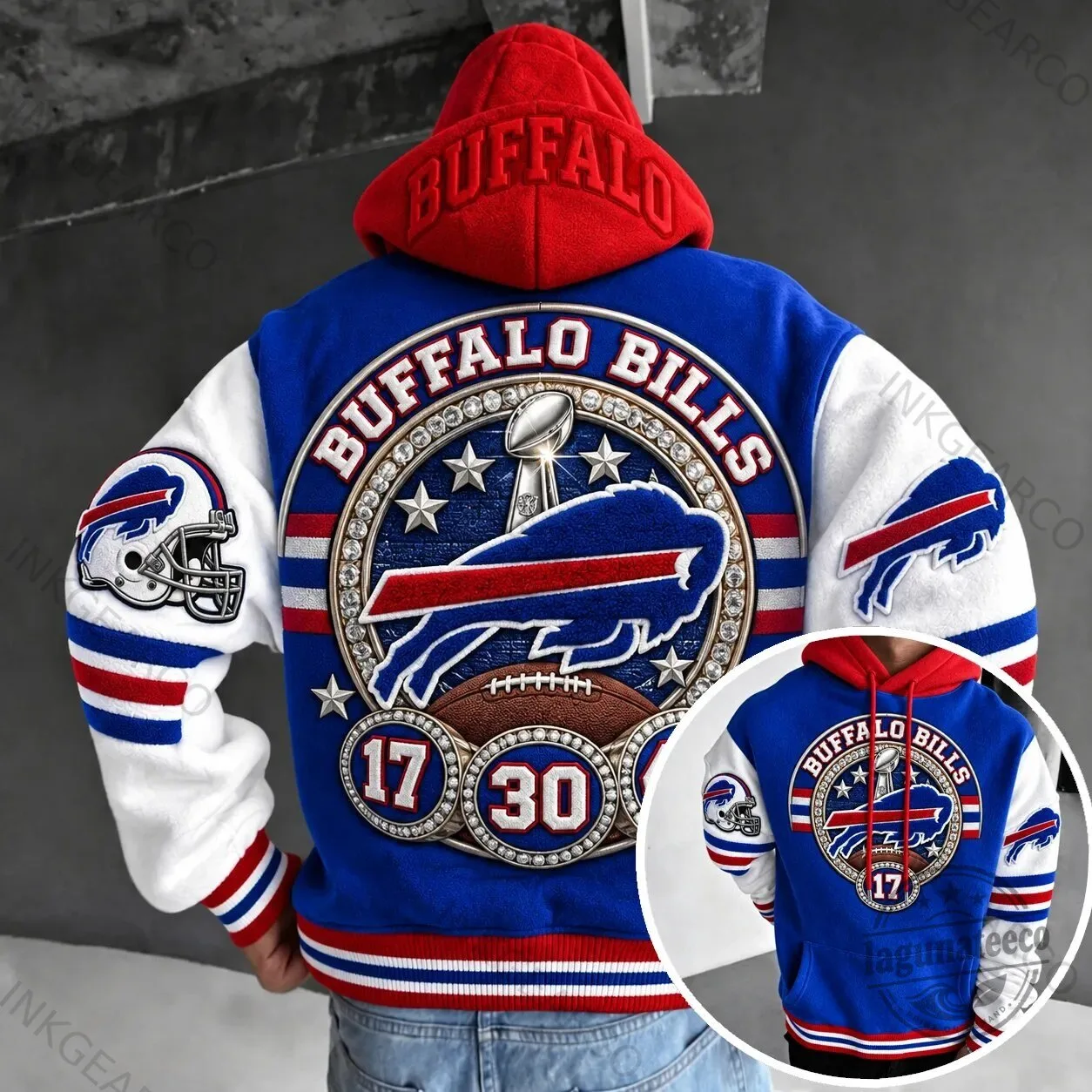 Buffalo Bills NFL Football Team Varsity Style Hoodie