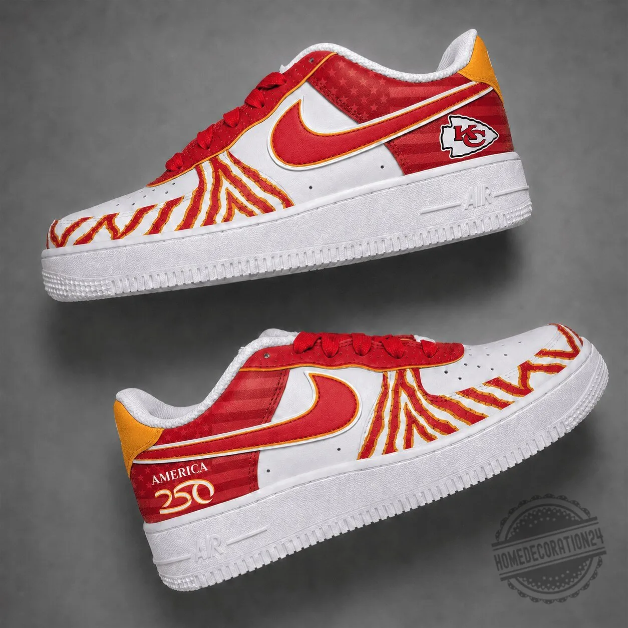 Kansas City Chiefs National Football League 250 Years of Freedom Custom Shoes