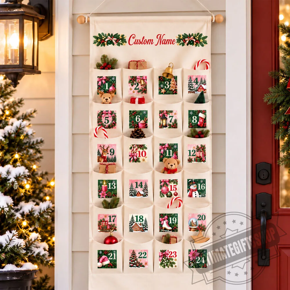 Personalized Fabric Advent Calendar with 24 Pockets