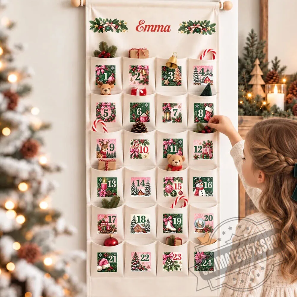 Personalized Fabric Advent Calendar with 24 Pockets 4 Personalized Fabric Advent Calendar with 24 Pockets