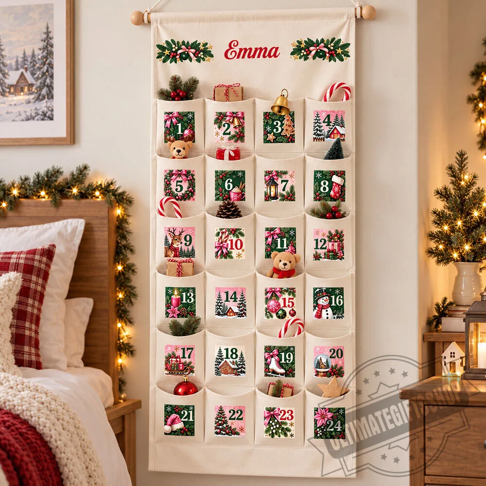 Personalized Fabric Advent Calendar with 24 Pockets 5 Personalized Fabric Advent Calendar with 24 Pockets