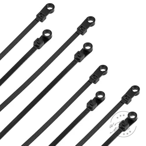 Heavy-Duty Black Nylon Cable Ties with Screw Mount Holes, 100-Pack Zip Ties 12 Heavy-Duty Black Nylon Cable Ties with Screw Mount Holes, 100-Pack Zip Ties