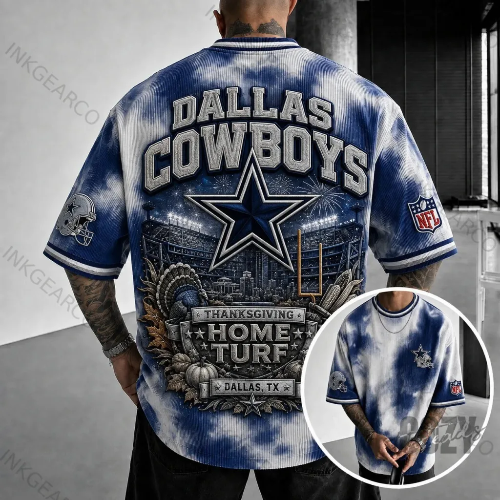 Dallas Cowboys Thanksgiving Home Turf Blue Tie-Dye Short-Sleeve T-Shirt Dallas Cowboys Thanksgiving Home Turf Blue Tie-Dye Short-Sleeve T-Shirt