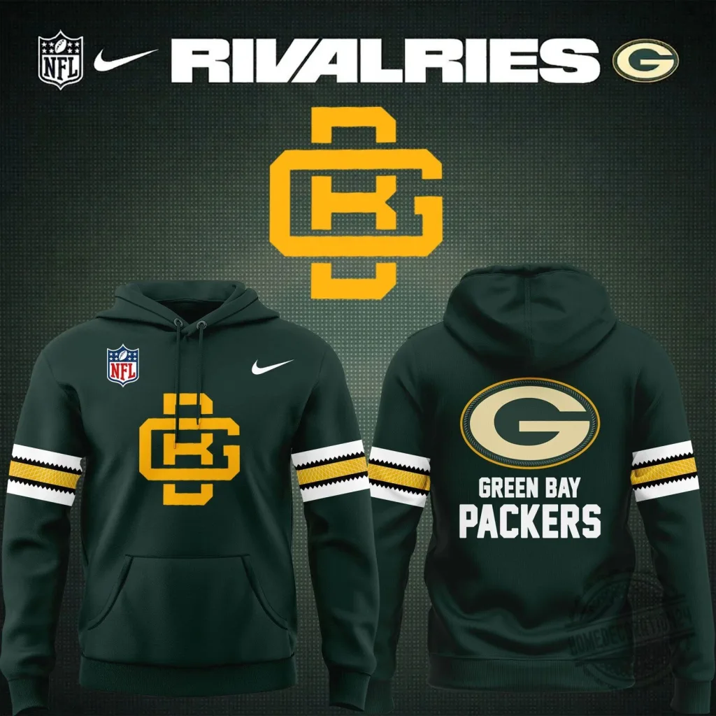 Go Pack Go Green Bay Packers Football Team Logo Dark Green Hoodie Go Pack Go Green Bay Packers Football Team Logo Dark Green Hoodie