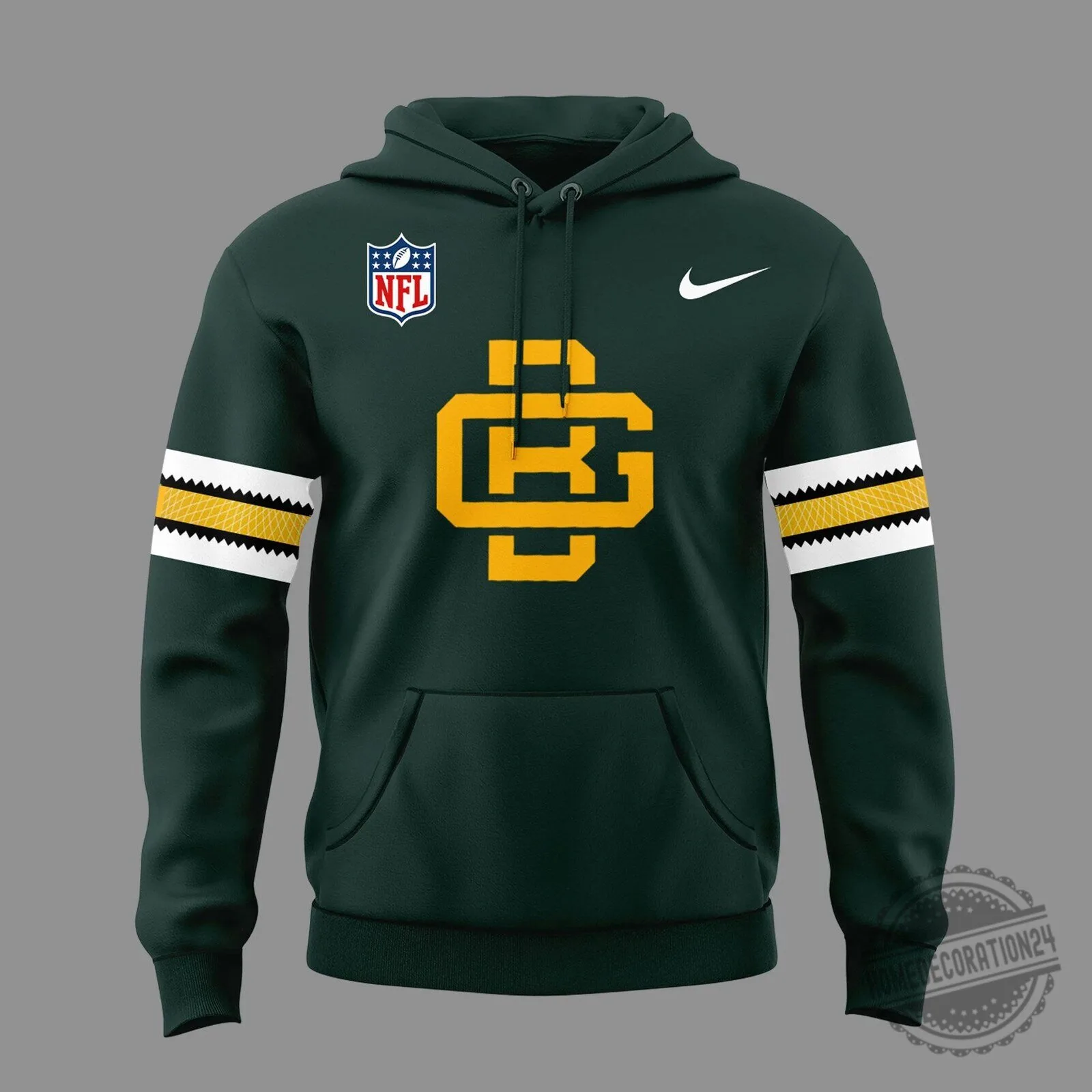 Go Pack Go Green Bay Packers Football Team Logo Dark Green Hoodie 4 Go Pack Go Green Bay Packers Football Team Logo Dark Green Hoodie