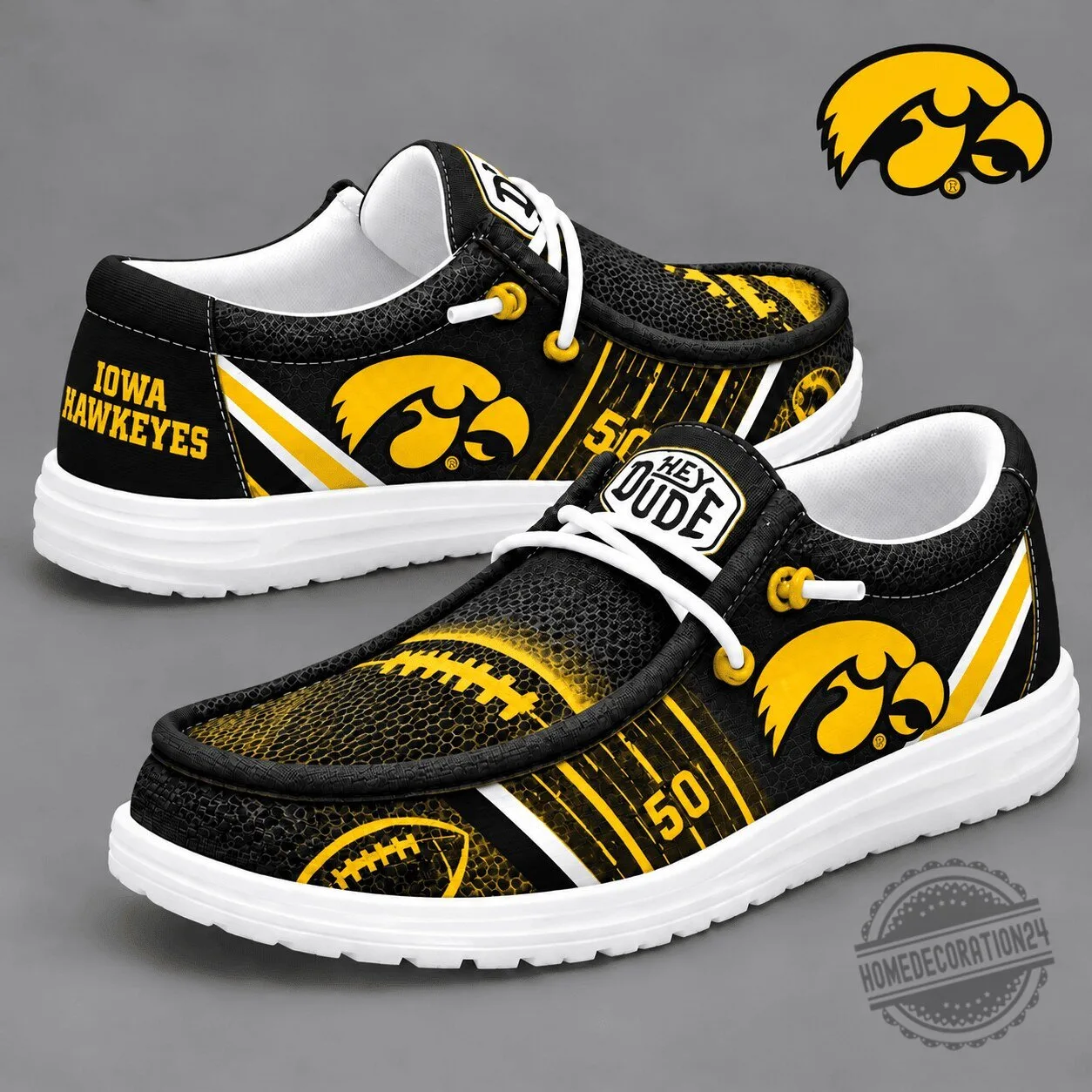 Iowa Hawkeyes Football Team Spirit Loafer Shoes for Men and Women