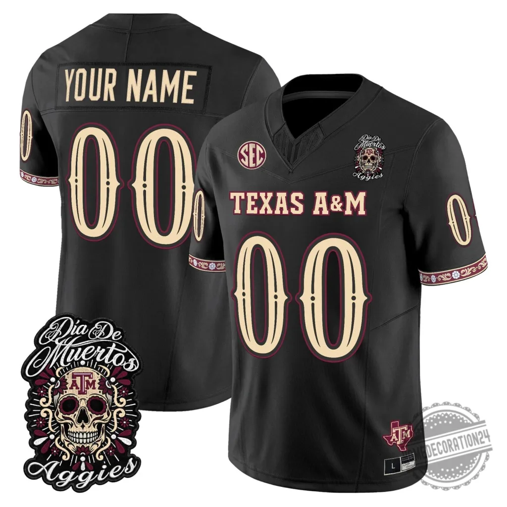 Dia de los Muertos Football Jersey for Texas A&M Aggies Dia de los Muertos Football Jersey for Texas A&M Aggies