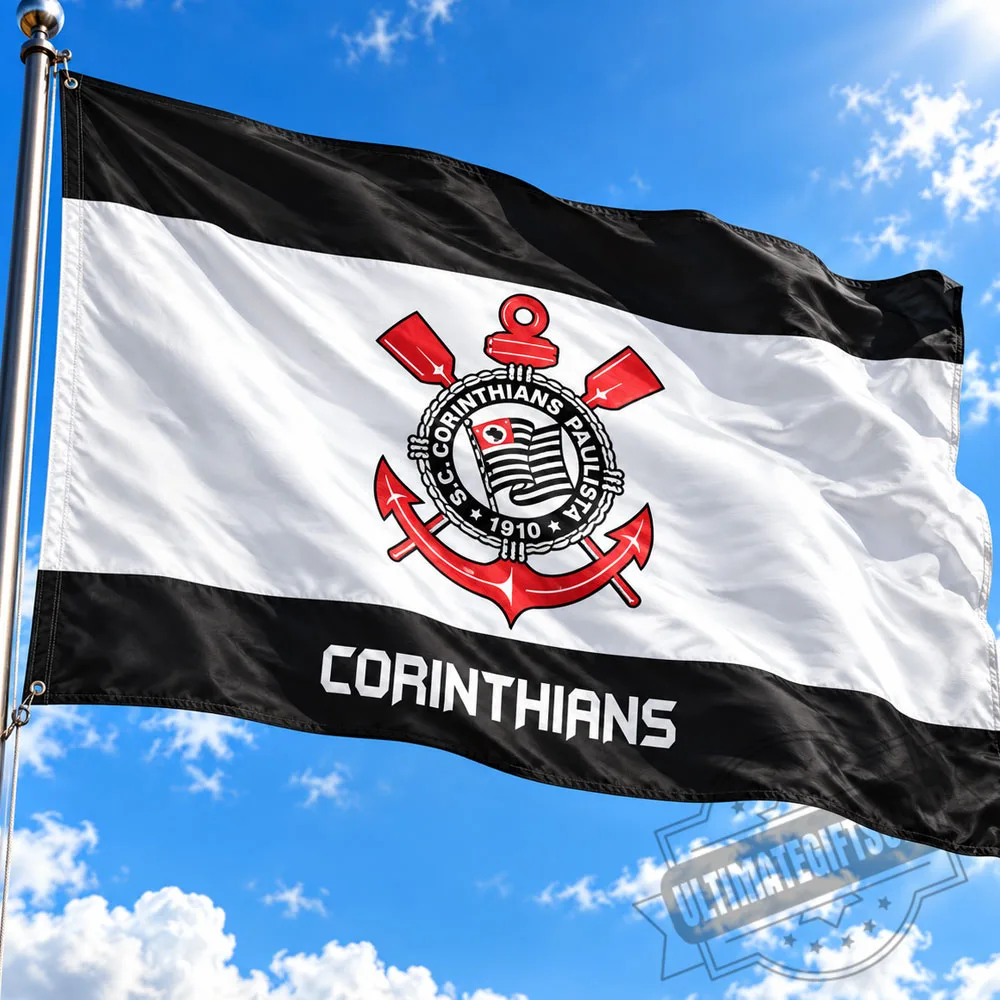 S.C. Corinthians Paulista Soccer Team Flag (2) S.C. Corinthians Paulista Soccer Team Flag – image 2 of 2