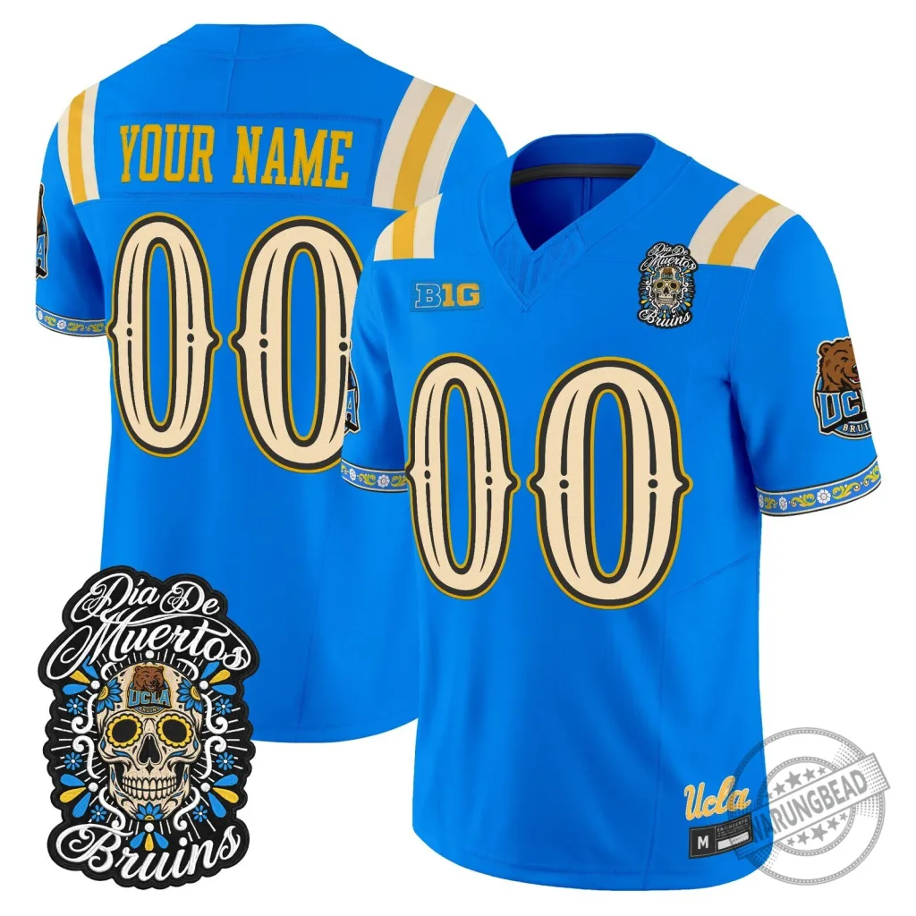 Football Jersey for UCLA Bruins featuring Dia de los Muertos design Football Jersey for UCLA Bruins featuring Dia de los Muertos design