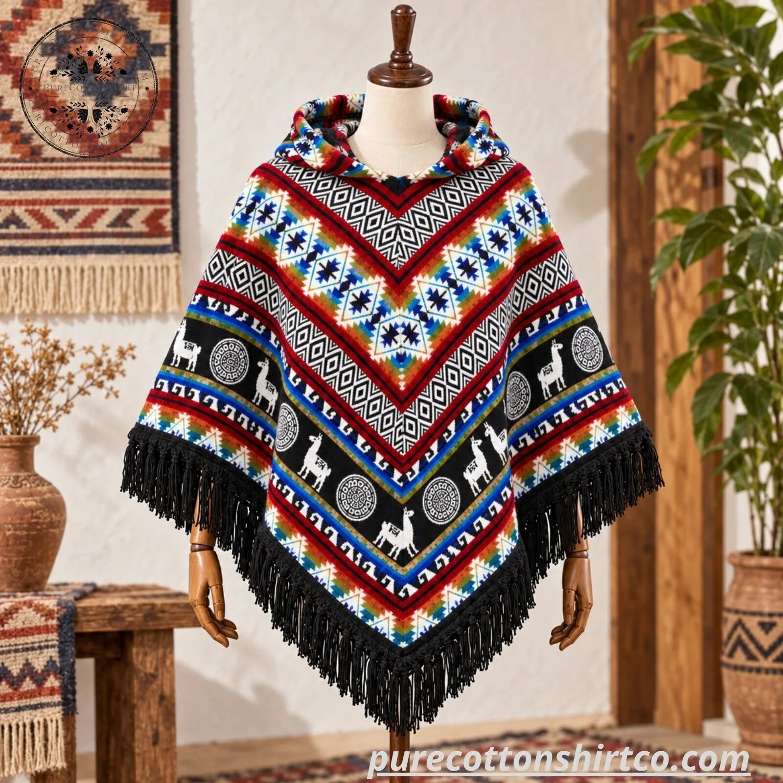 BTS Jungkook Black Patterned Hooded Poncho - BTS WORLD TOUR 'ARIRANG' IN LIMA 5 BTS Jungkook Black Patterned Hooded Poncho - BTS WORLD TOUR