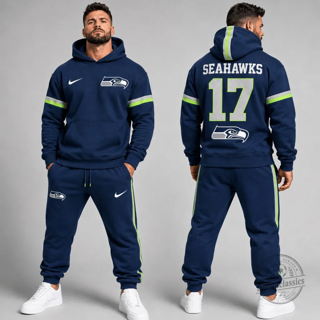 Seattle Seahawks NFL Team Custom Name and Number Hoodie Seattle Seahawks NFL Team Custom Name and Number Hoodie