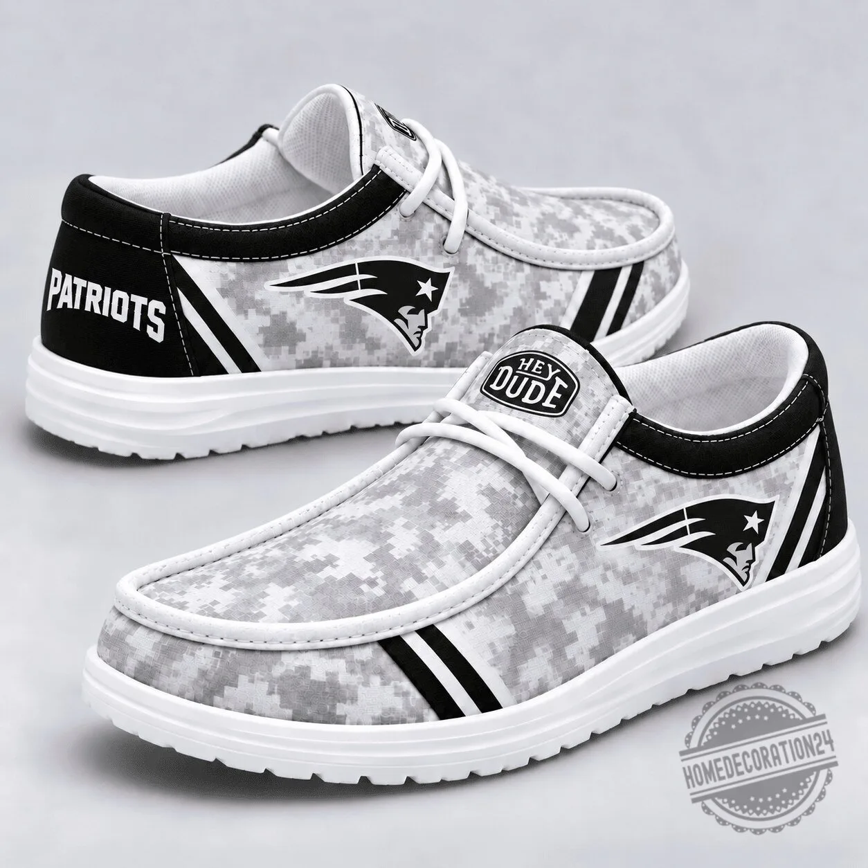 New England Patriots Digital Camouflage Loafer Shoes for Men and Women
