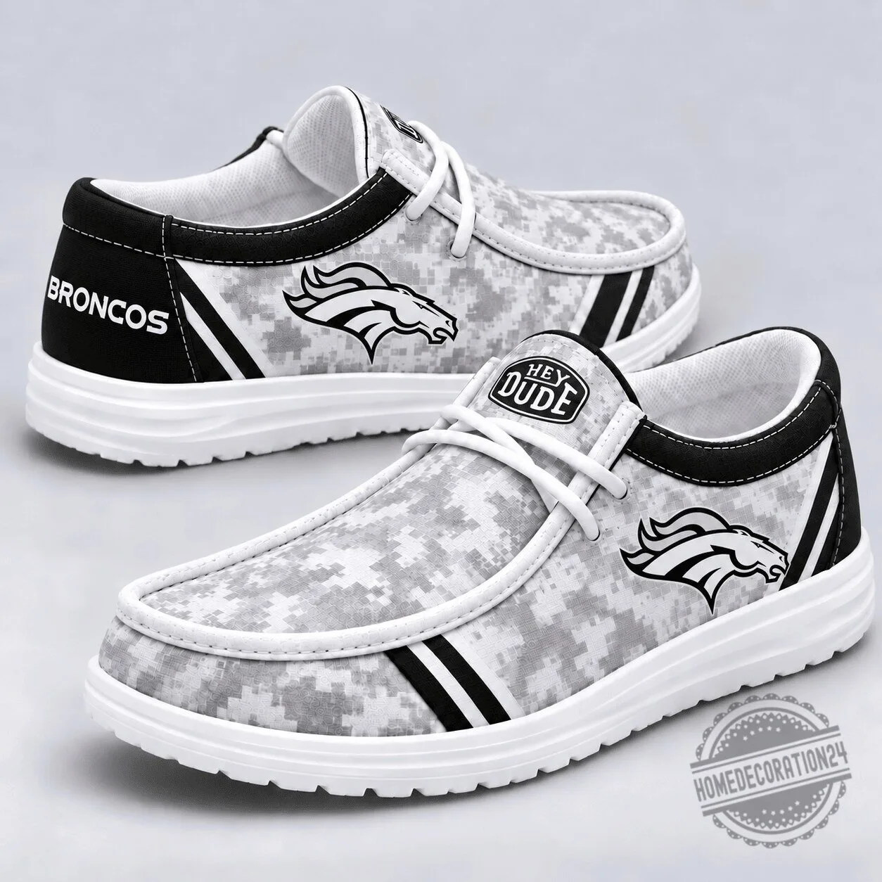 Denver Broncos Team Logo Digital Camouflage Loafer Shoes