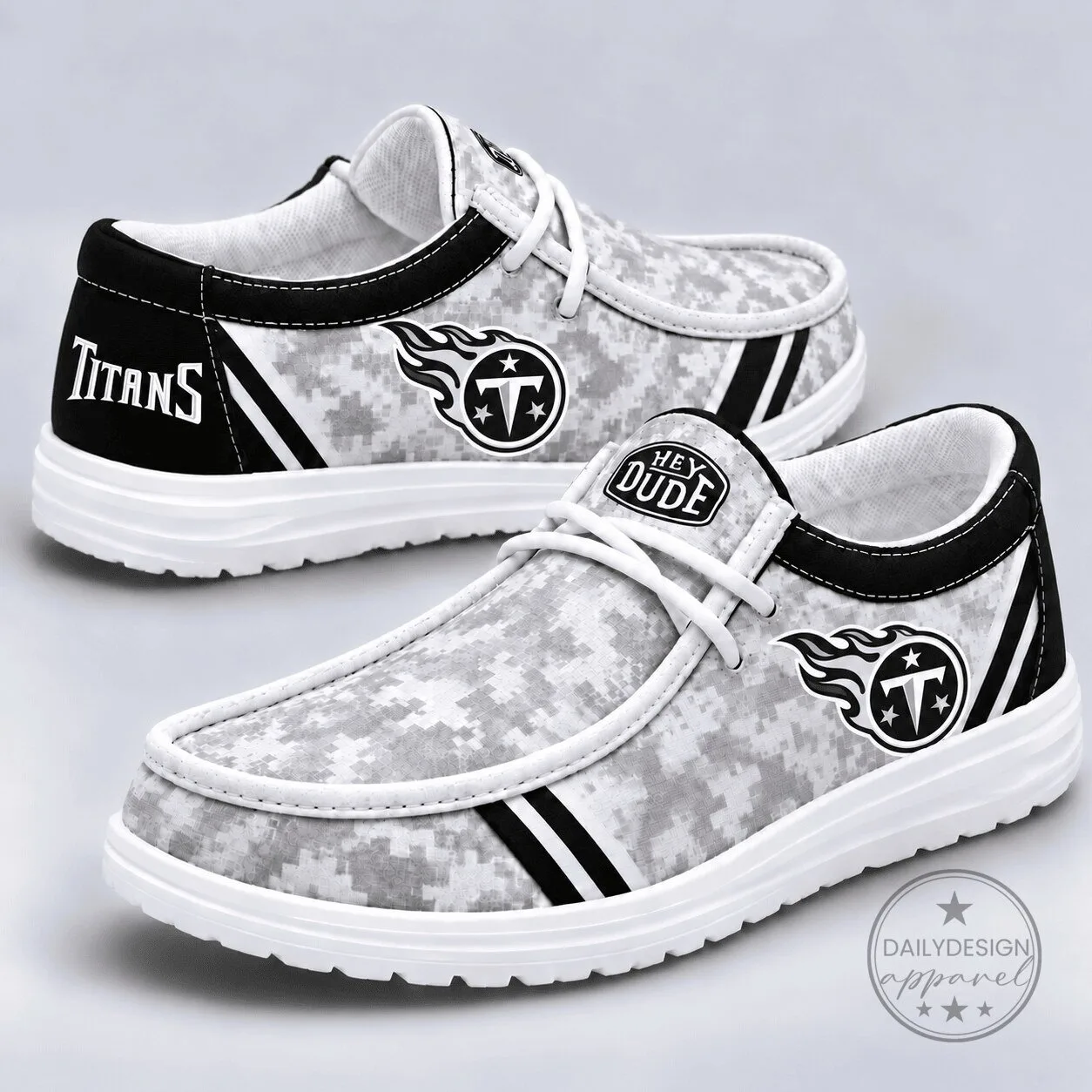 Tennessee Titans NFL Team Logo Digital Camouflage Loafer Shoes