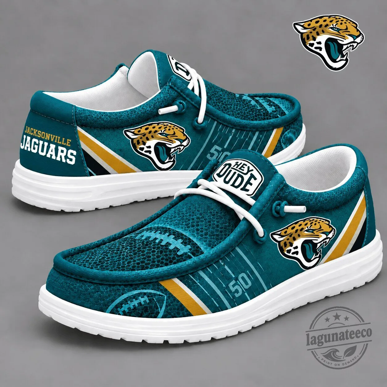 Jacksonville Jaguars NFL Team Logo Football Pattern Casual Shoes