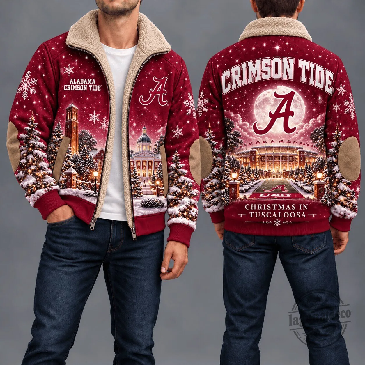 Alabama Crimson Tide Christmas Sherpa Fleece Jacket for Men