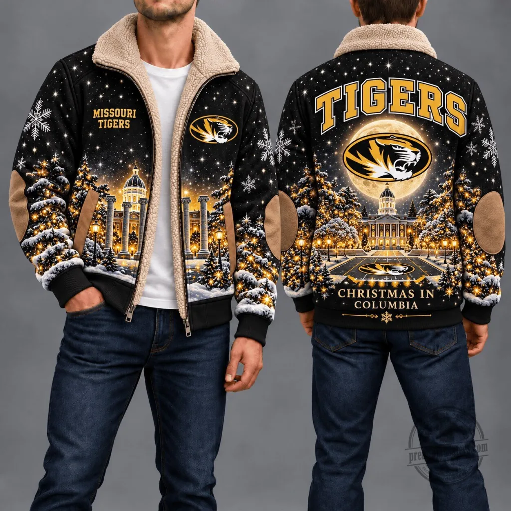 Missouri Tigers Christmas in Columbia Winter Fleece Jacket Missouri Tigers Christmas in Columbia Winter Fleece Jacket