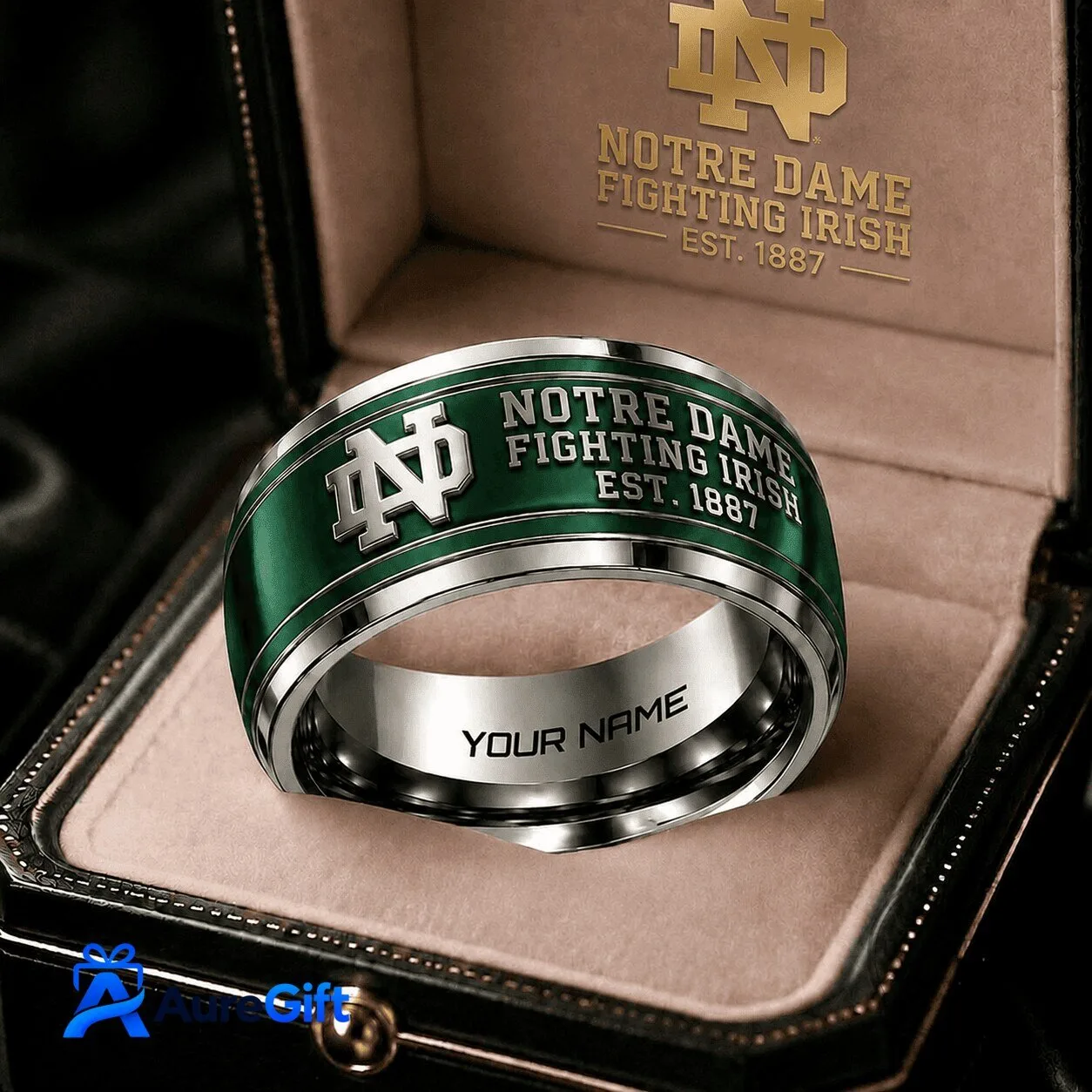 Notre Dame Fighting Irish Personalized Engraved Stainless Steel Ring