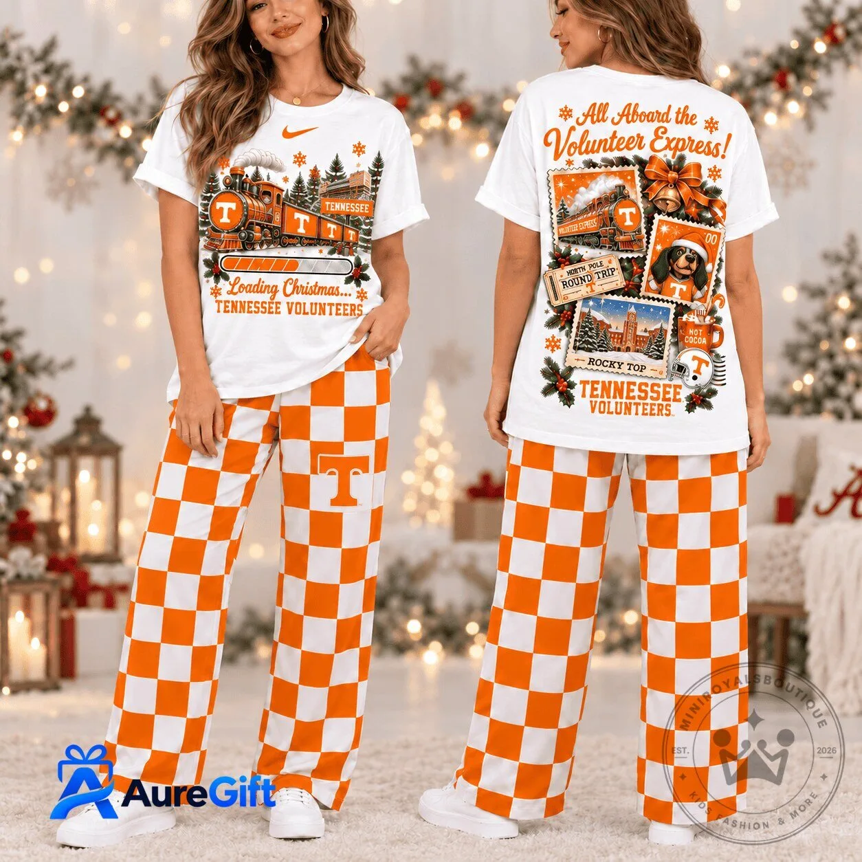 Tennessee Volunteers Christmas Holiday Pajamas Set