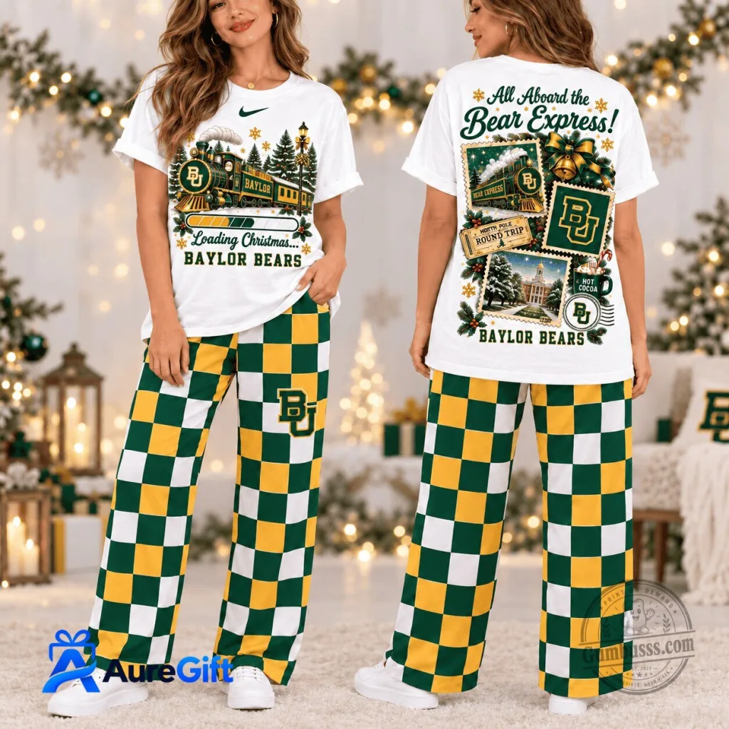 Baylor Bears Christmas Pajamas Set Holiday Bear Express Sleepwear Baylor Bears Christmas Pajamas Set Holiday Bear Express Sleepwear