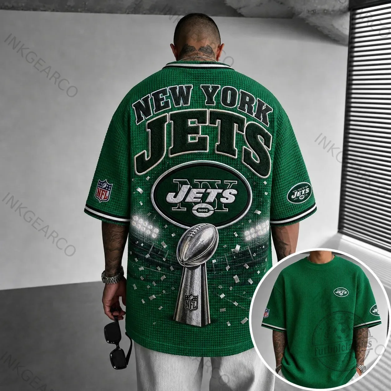 New York Jets NFL Super Bowl Football Championship Green Jersey