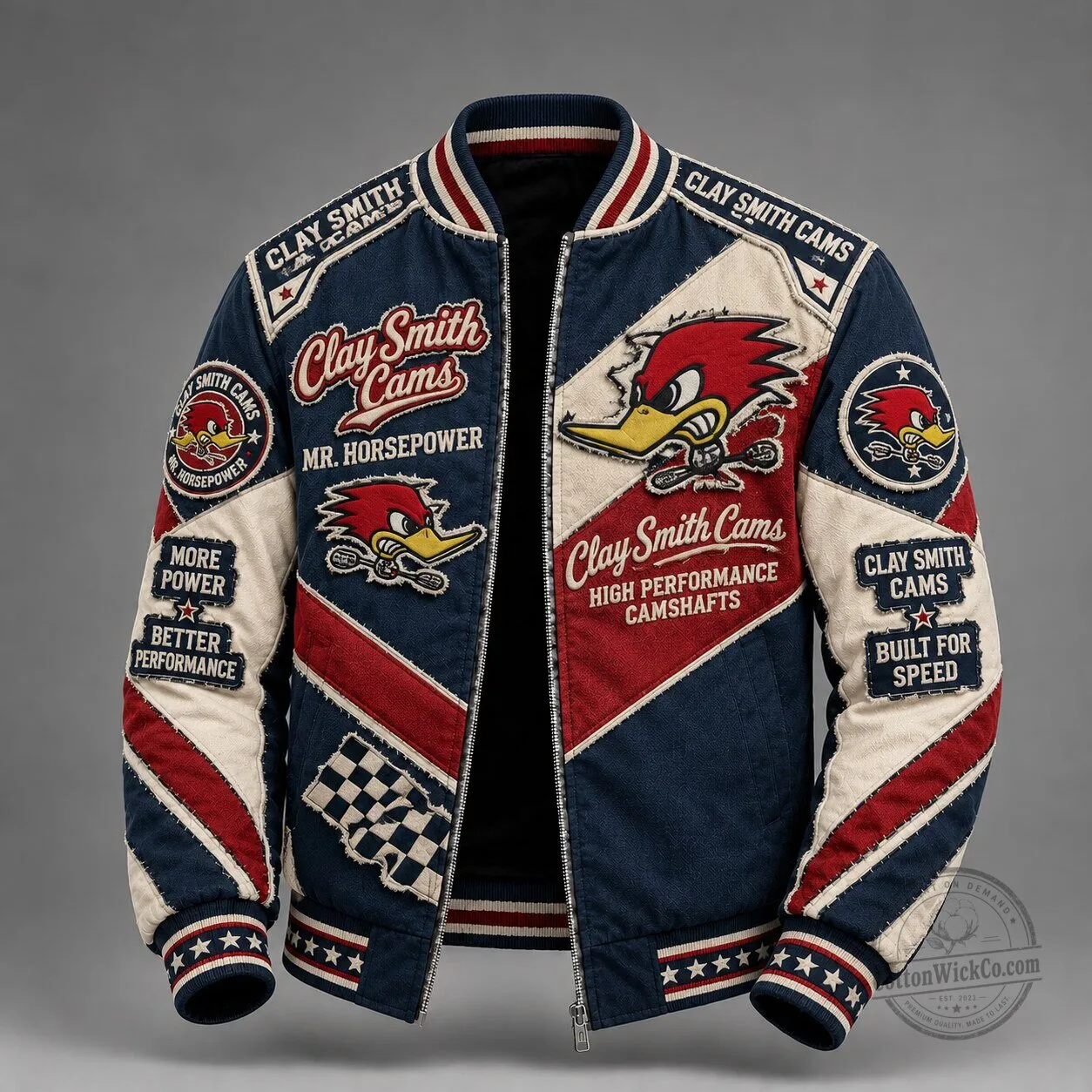 Clay Smith Cams Mr Horsepower High Performance Camshafts Bomber Jacket