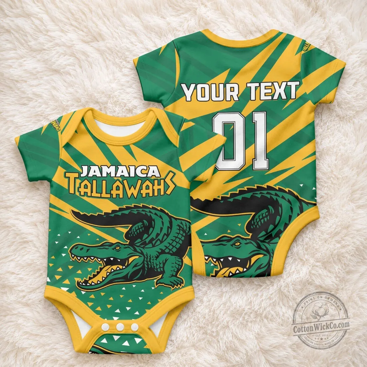 Jamaica Tallawahs Cricket Team Baby Bodysuit Infant Short Sleeve Romper 4 Jamaica Tallawahs Cricket Team Baby Bodysuit Infant Short Sleeve Romper