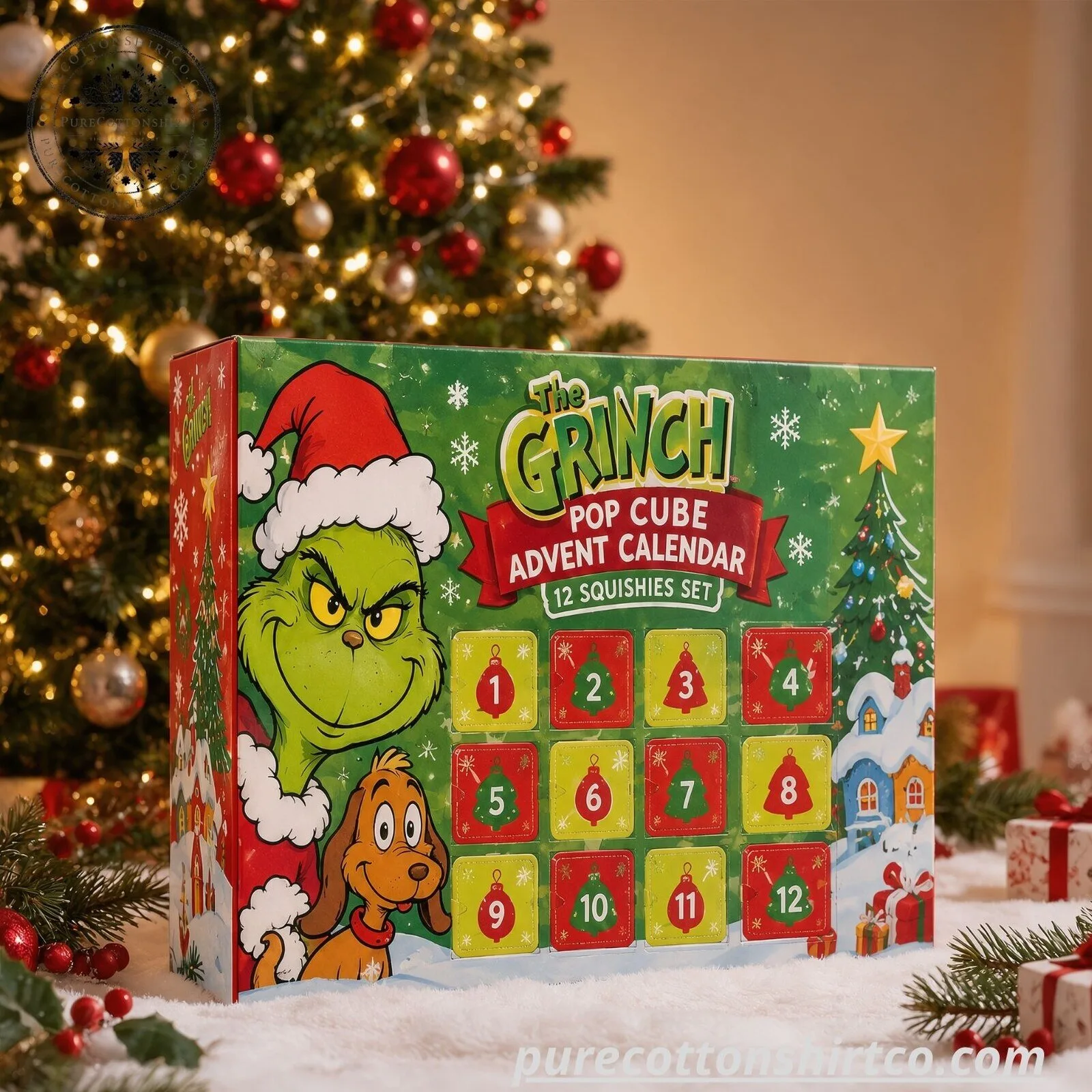 The Grinch Pop Cube Advent Calendar 2026 – 12 Squishies Set 9 The Grinch Pop Cube Advent Calendar 2026 – 12 Squishies Set