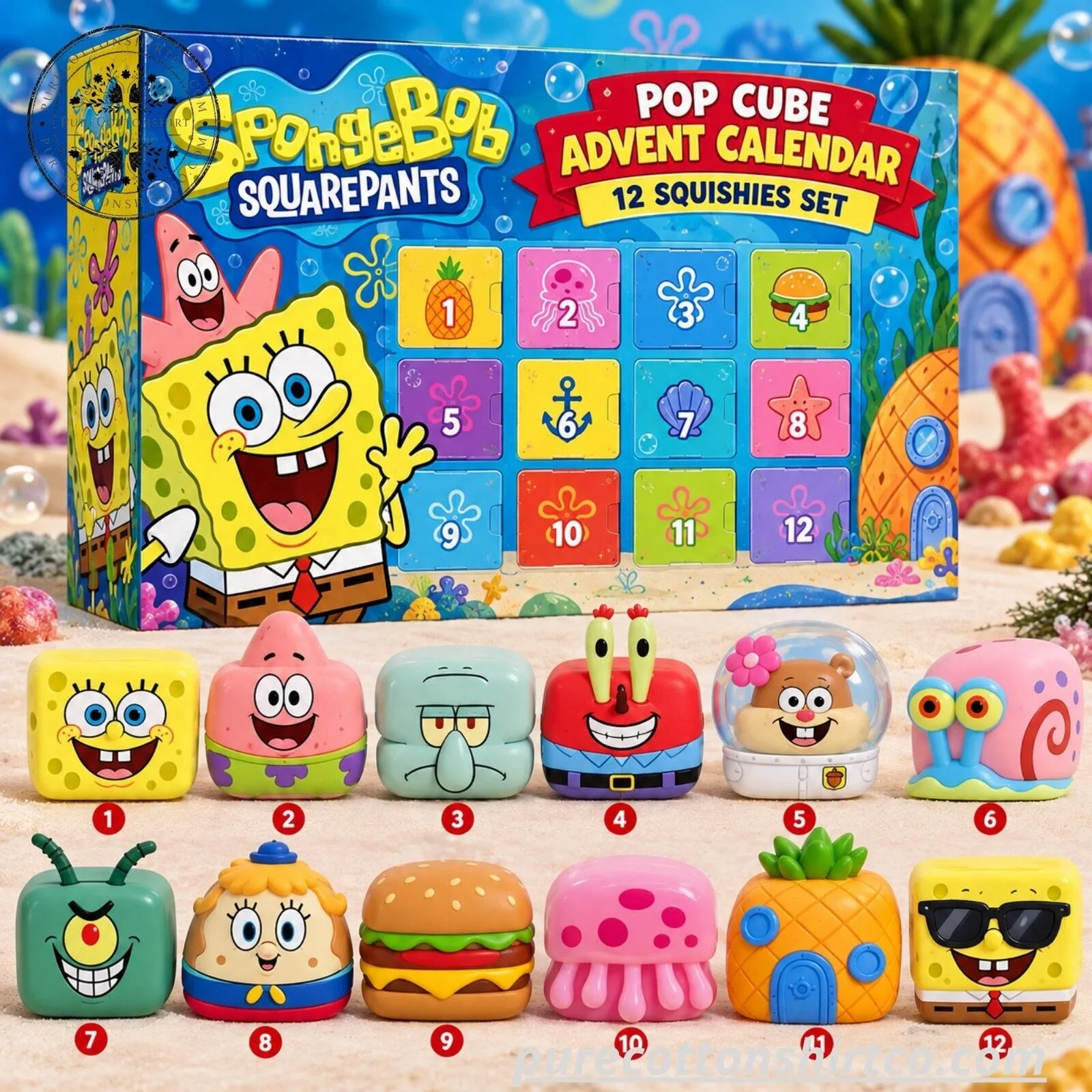 SpongeBob SquarePants Pop Cube Advent Calendar 2026 – 12 Squishies Set 6 SpongeBob SquarePants Pop Cube Advent Calendar 2026 – 12 Squishies Set