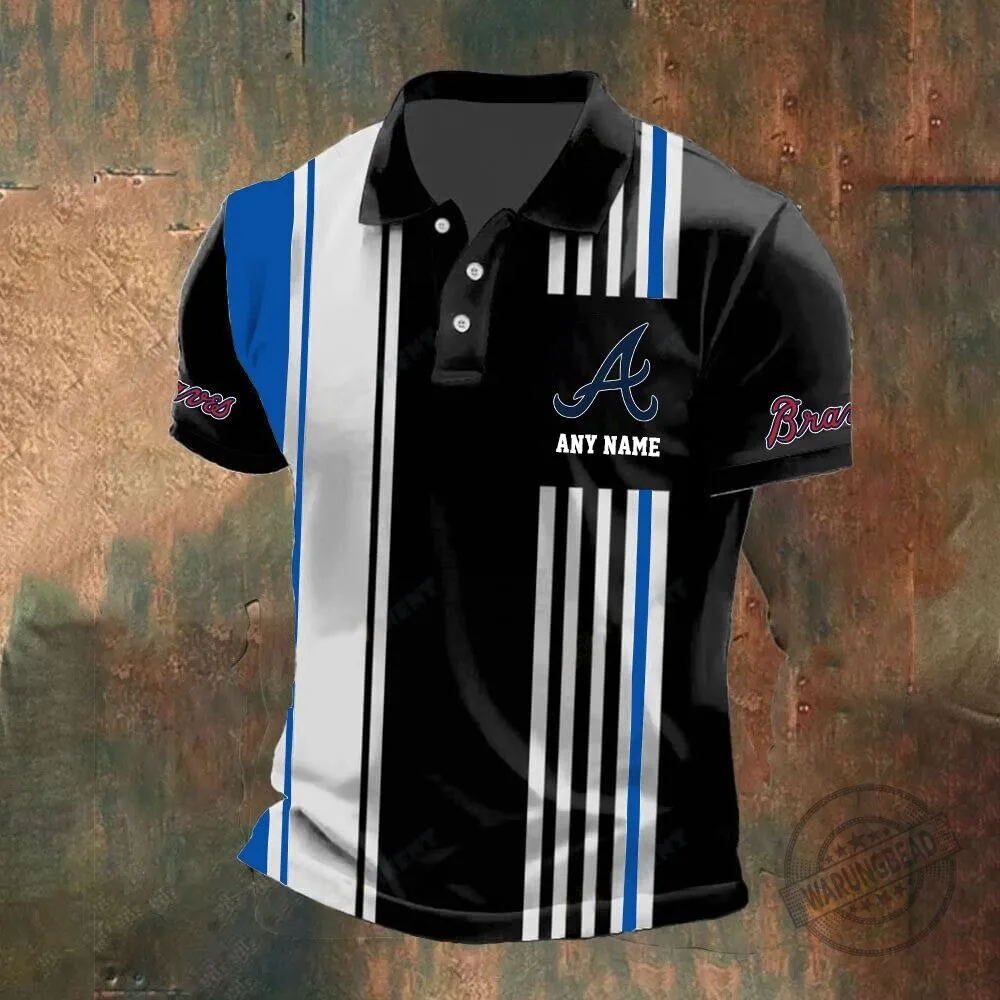 Atlanta Braves Personalized Name Vertical Stripes Black and White Polo Shirt 8 Atlanta Braves Personalized Name Vertical Stripes Black and White Polo Shirt