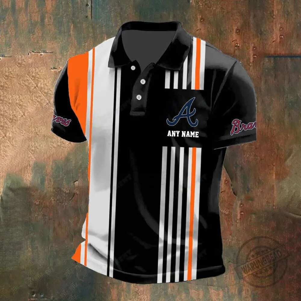 Atlanta Braves Personalized Name Vertical Stripes Black and White Polo Shirt 11 Atlanta Braves Personalized Name Vertical Stripes Black and White Polo Shirt