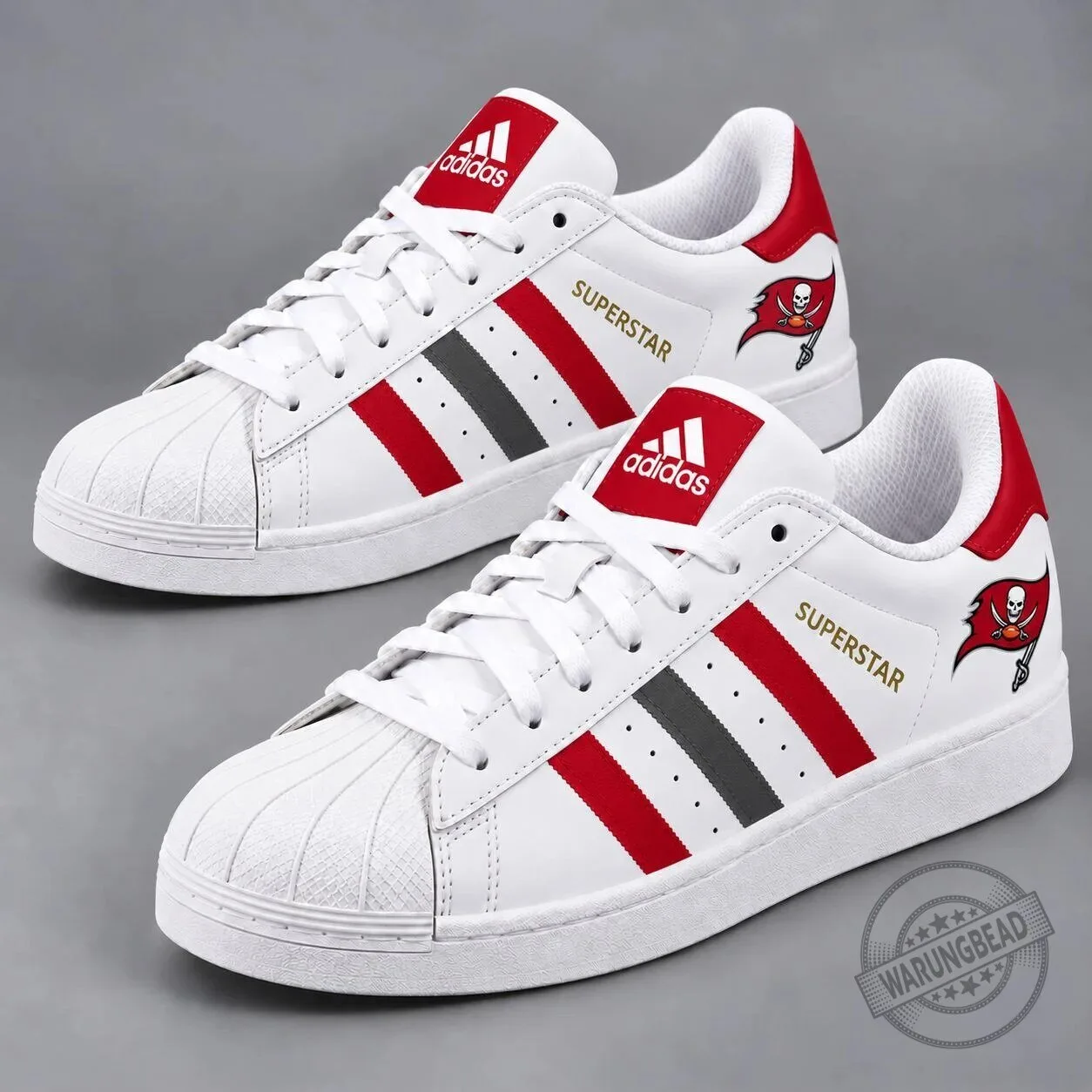 Tampa Bay Buccaneers NFL Team Logo Red and White Superstar Shoes