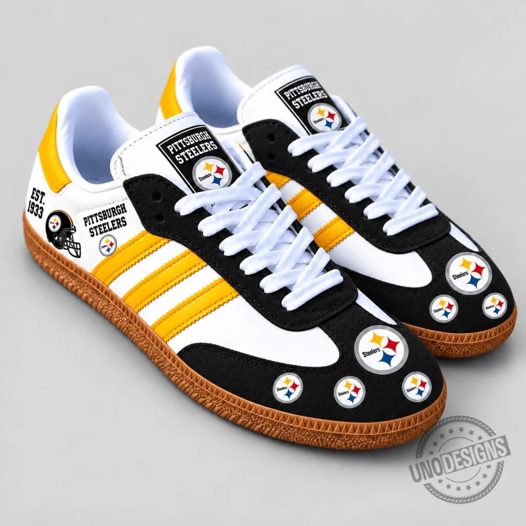 Pittsburgh Steelers NFL Team Heritage Samba Style White Yellow Black Shoes 16 Pittsburgh Steelers NFL Team Heritage Samba Style White Yellow Black Shoes