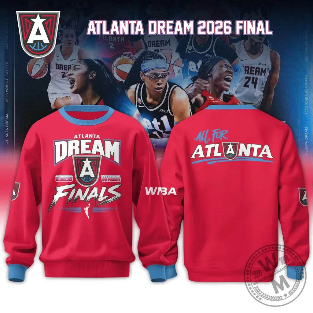 2026 WNBA Finals Red Crewneck Sweatshirt - Atlanta Dream 2026 WNBA Finals Red Crewneck Sweatshirt - Atlanta Dream