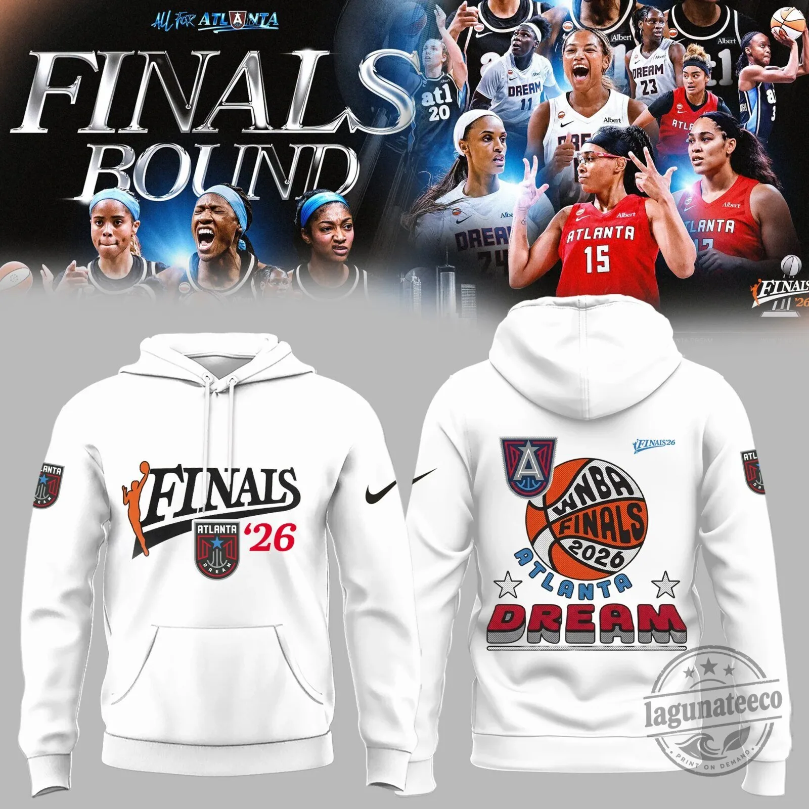 Atlanta Dream WNBA Finals 2026 Basketball Team White Hoodie