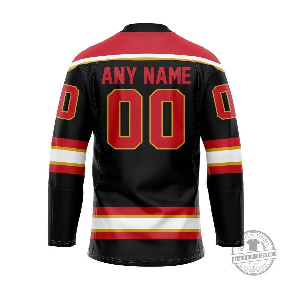 Grand Rapids Griffins Personalized Black and Red Ice Hockey Jersey 3 Grand Rapids Griffins Personalized Black and Red Ice Hockey Jersey