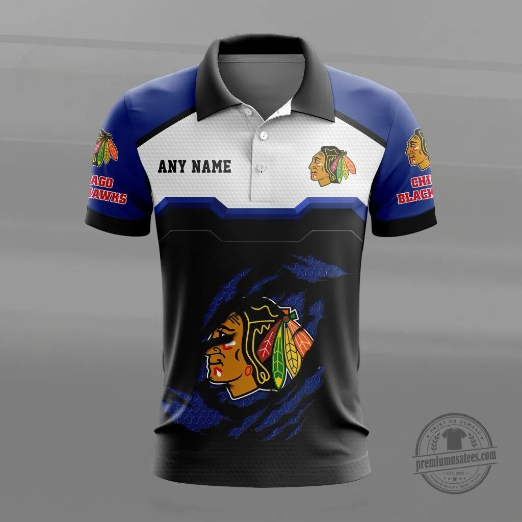 Chicago Blackhawks Personalized Name Multicolor Polo Shirt for Men 9 Chicago Blackhawks Personalized Name Multicolor Polo Shirt for Men