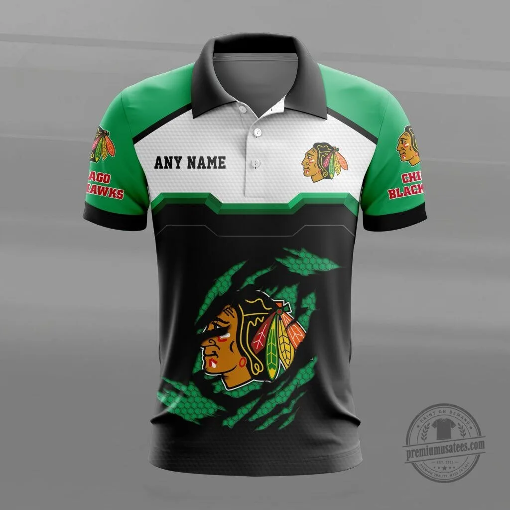 Chicago Blackhawks Personalized Name Multicolor Polo Shirt for Men 10 Chicago Blackhawks Personalized Name Multicolor Polo Shirt for Men