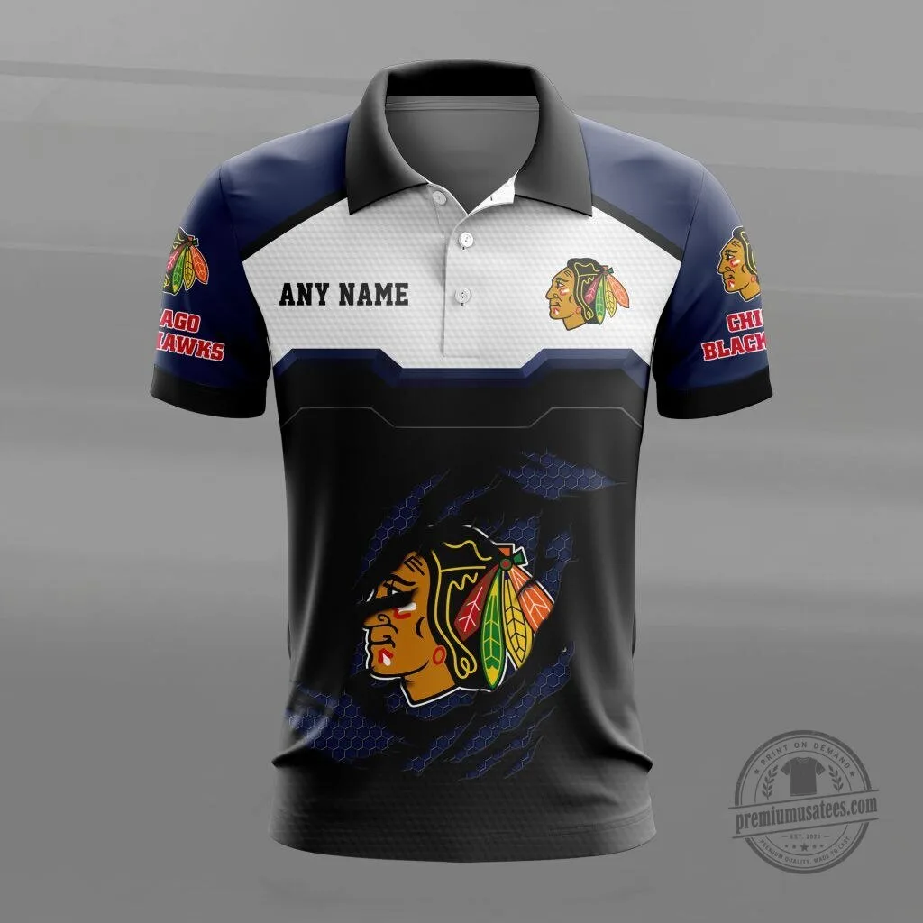 Chicago Blackhawks Personalized Name Multicolor Polo Shirt for Men 12 Chicago Blackhawks Personalized Name Multicolor Polo Shirt for Men