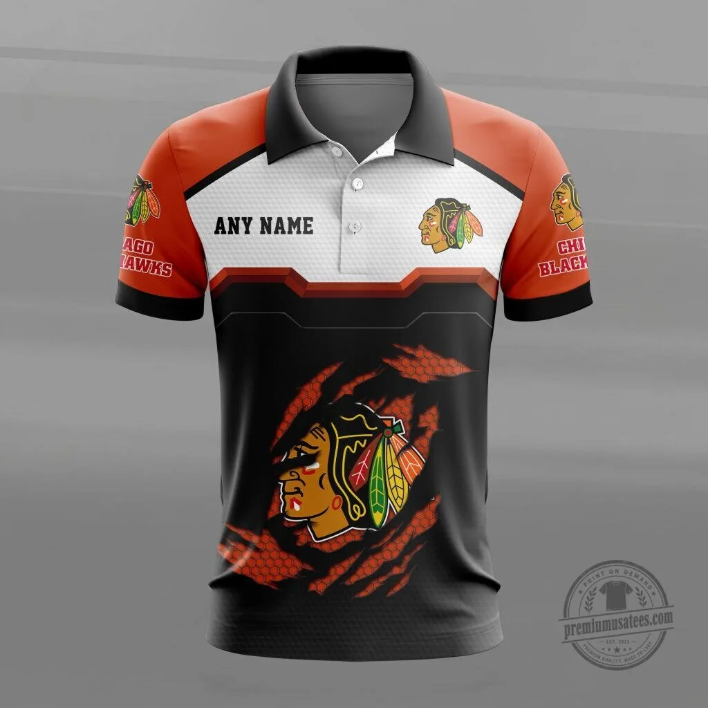 Chicago Blackhawks Personalized Name Multicolor Polo Shirt for Men 13 Chicago Blackhawks Personalized Name Multicolor Polo Shirt for Men