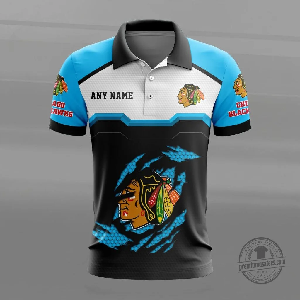 Chicago Blackhawks Personalized Name Multicolor Polo Shirt for Men 14 Chicago Blackhawks Personalized Name Multicolor Polo Shirt for Men
