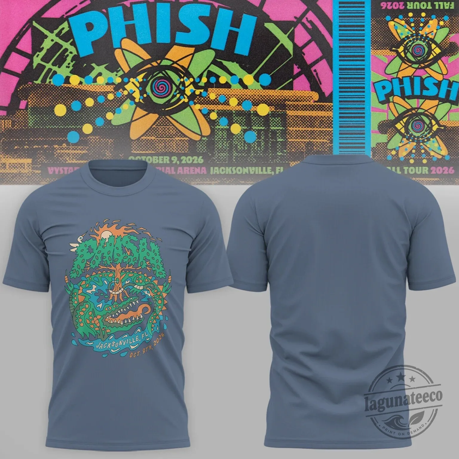 Phish Jacksonville Florida Fall Tour 2026 Concert Event Graphic T-Shirt
