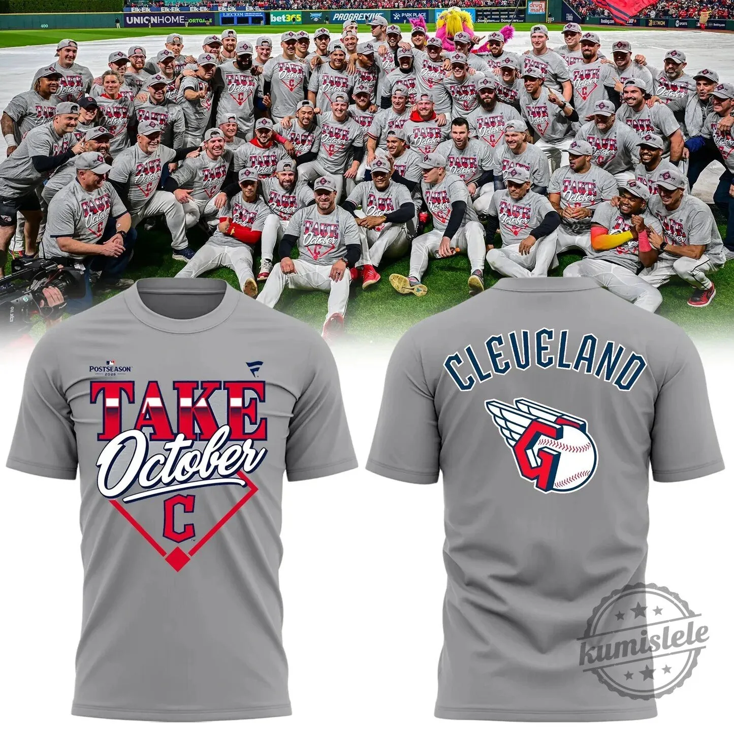 Cleveland Guardians Division Series Champions Take October Postseason Gray T-Shirt